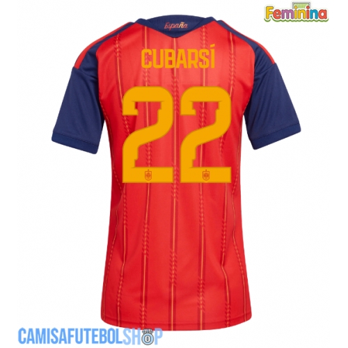 Camisa de time de futebol Espanha Pau Cubarsi #22 Replicas 1º Equipamento Feminina Mundo 2026 Manga Curta